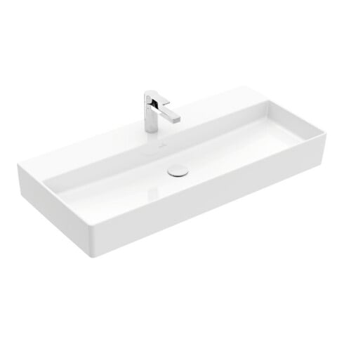V&B Waschtisch Memento 2.0 100x47cm, gs, Hahnl., o. ÜL, we alp C+
