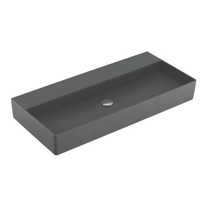 V&B Waschtisch Memento 2.0 100x47cm, ohne Überlauf, graphite C-plus