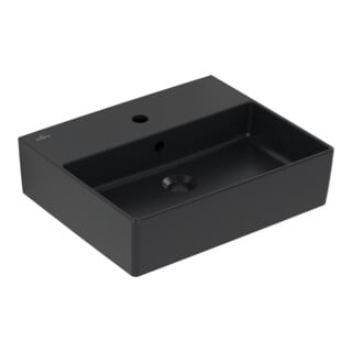 V&B Waschtisch Memento 2.0 50x42cm, Hahnl., m ÜL, pure black C-plus