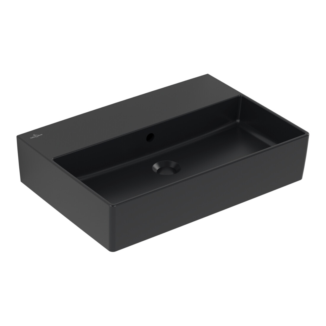 V&B Waschtisch Memento 2.0 60x42cm, mit Überlauf, pure black C-plus