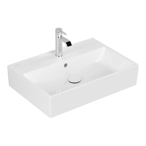 V&B Waschtisch MEMENTO 60x42cm, weiß, 1 Hahnloch, mit Überlauf
