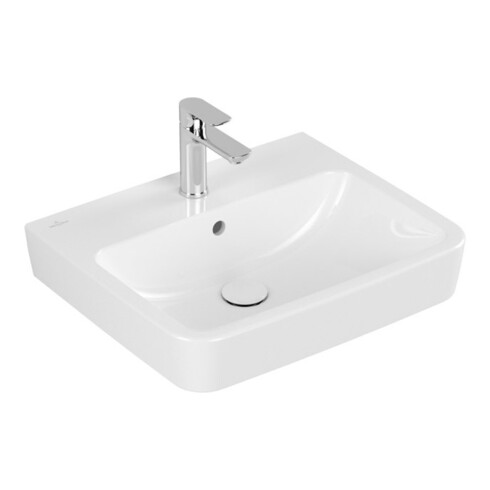 V&B Waschtisch O.NOVO 55x46cm, eck, m HL, m ÜL, weiß C-plus