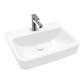 V&B Waschtisch O.NOVO 55x46cm, eck, m HL, o. ÜL, weiß C-plus