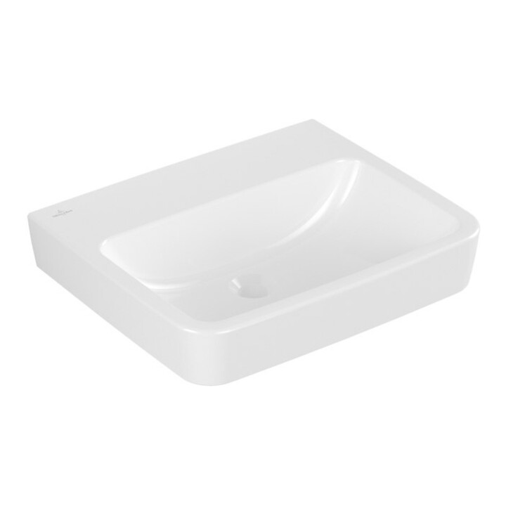V&B Waschtisch O.NOVO 55x46cm, eck, o. HL, o. ÜL, weiß C-plus