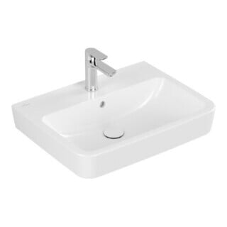 V&B Waschtisch O.NOVO 60x46cm, eck, m HL, mit Überlauf, weiß