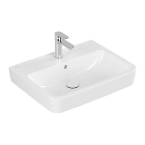 V&B Waschtisch O.NOVO 60x46cm, eck, m HL, mit Überlauf, weiß