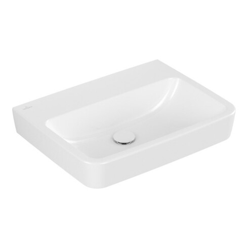 V&B Waschtisch O.NOVO 60x46cm, eck, o. HL, ohne Überlauf, weiß