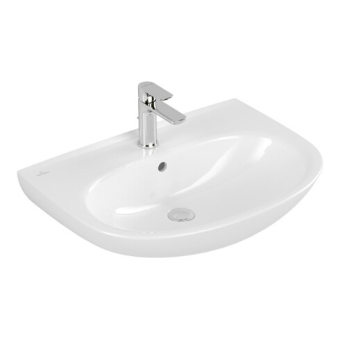 V&B Waschtisch O.Novo 65x48cm, ov., Hahnl. o. ÜL, weiß C-plus