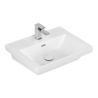 V&B Waschtisch Subway 3.0 55x44cm, eck., m 1 HL/mit Überlauf, weiß