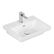 V&B Waschtisch Subway 3.0 55x44cm, eck., m 1 HL/mit ÜL, st. wh. C+-3