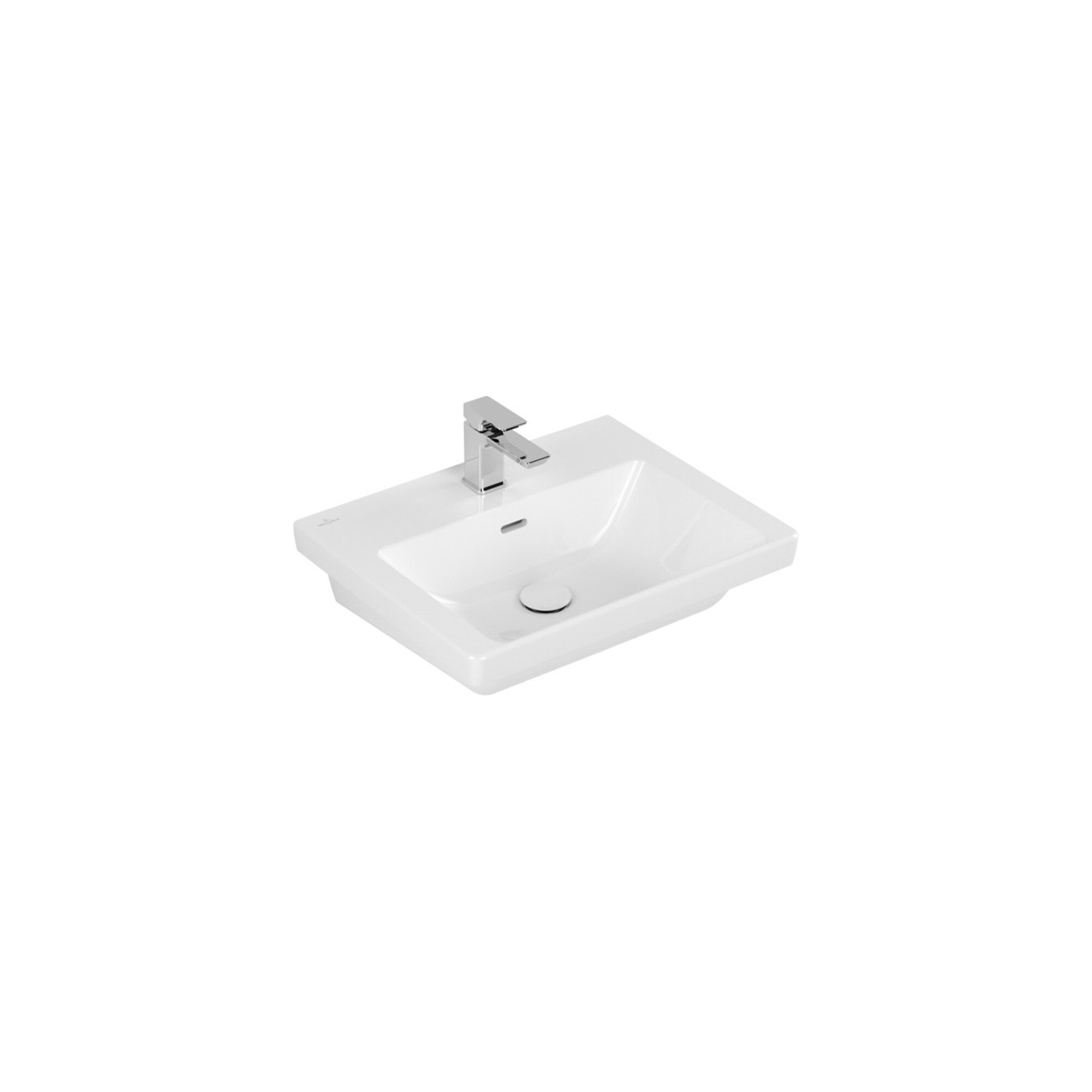V&B Waschtisch Subway 3.0 55x44cm, eck., m 1 HL/mit ÜL, we C-plus ; Villeroy & Boch
