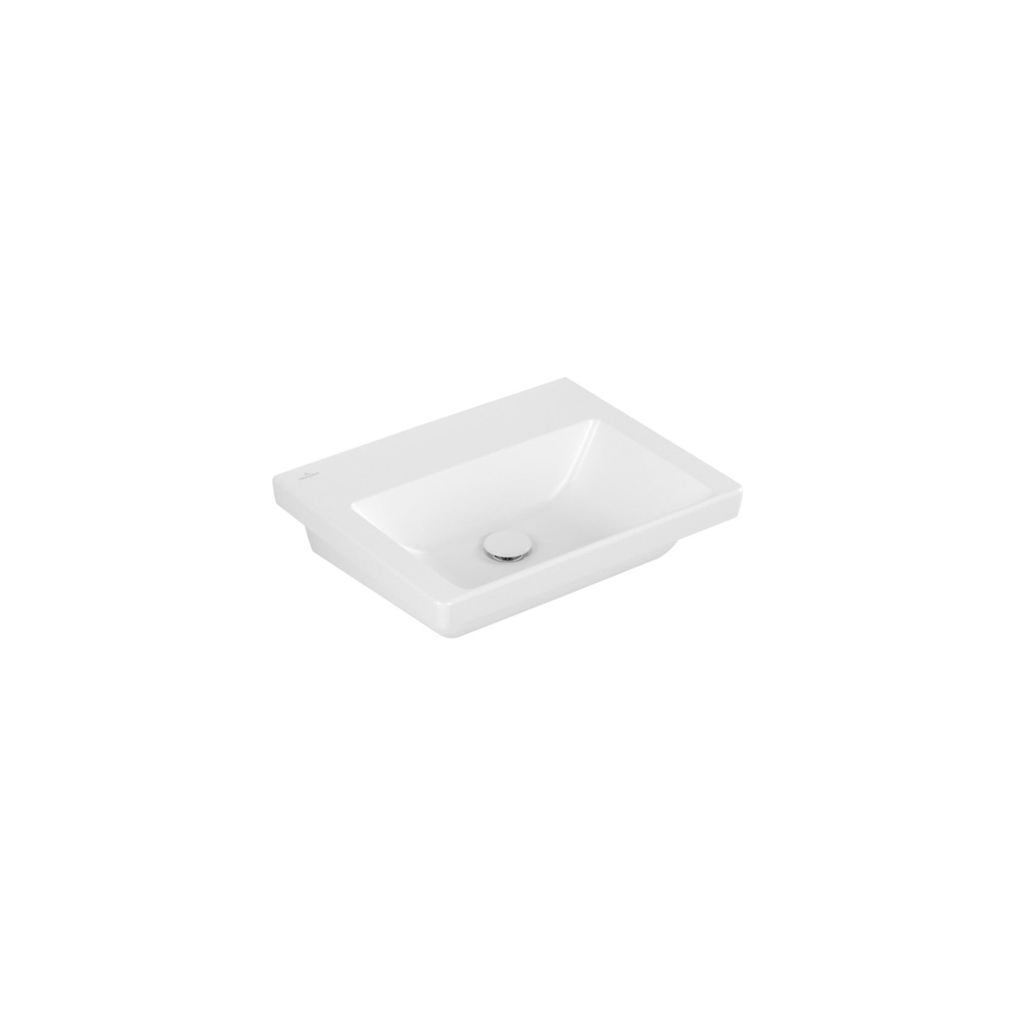 V&B Waschtisch Subway 3.0 55x44cm, eck., o. HL/o ÜL, st. wh. C+ ; Villeroy & Boch