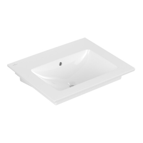 V&B Waschtisch VENTICELLO 60x50, ohne Hahnloch, mit Überlauf, weiß