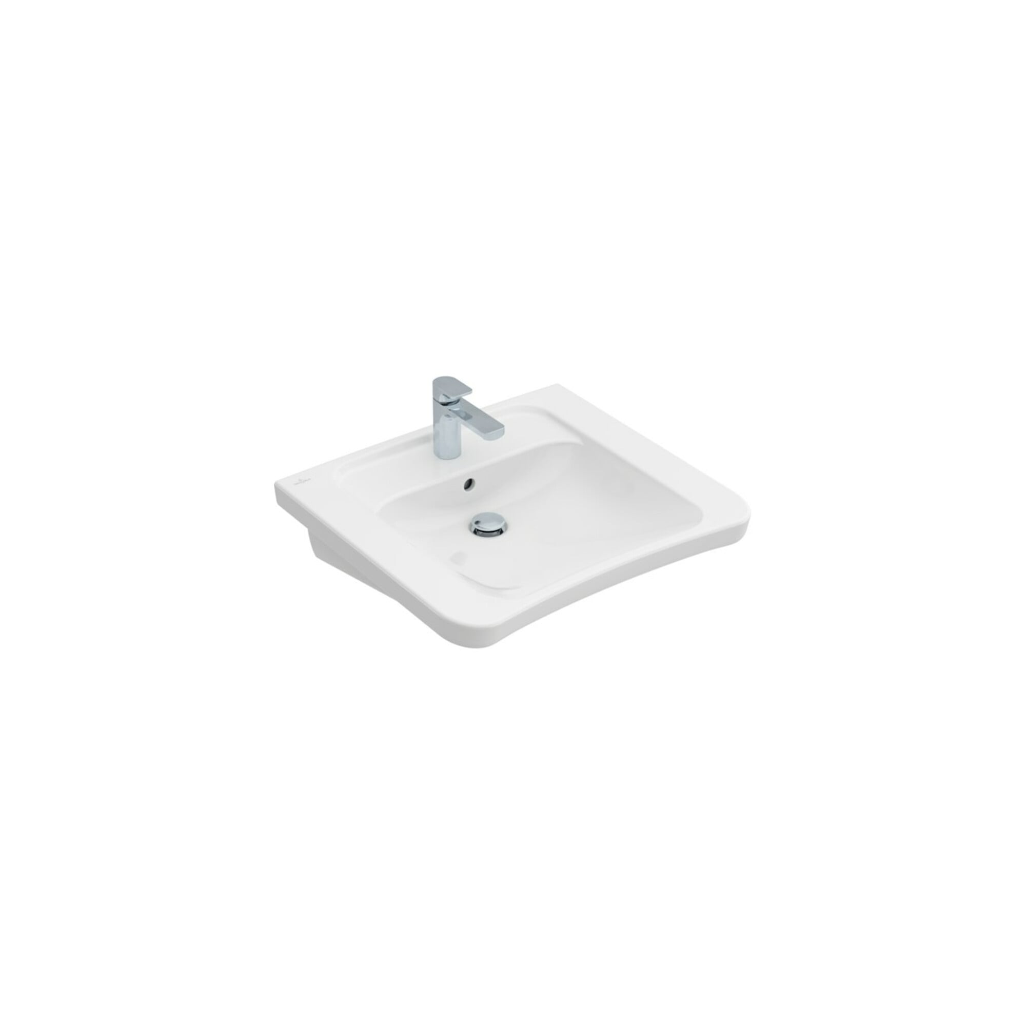 V&B Waschtisch VICARE 65x55cm, mittl. HL durchst, m ÜL, we C+ ; Villeroy & Boch
