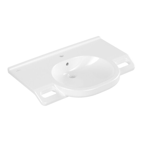 V&B Waschtisch VICARE 80x55cm, m HL, m ÜL, weiß AntiBac C-Plus
