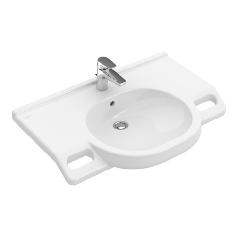 V&B Waschtisch VICARE 80x55cm, m HL, o. Überlauf, weiß C-plus