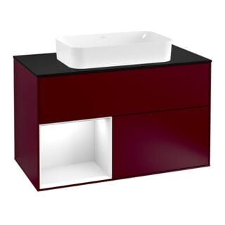V&B Waschtischunterschrank Abdeckplatte bla m Finion 100x60,3cm, Reg li glo wh. Lac, Peo Matt