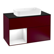 V&B Waschtischunterschrank Abdeckplatte bla m Finion 100x60,3cm, Reg li glo wh. Lac, Peo Matt