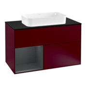 V&B Waschtischunterschrank Abdeckplatte bla m Finion 100x60,3cm, Reg li md bl. m Lac, Peo m