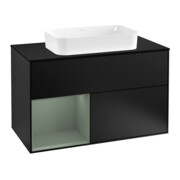 V&B Waschtischunterschrank Abdeckplatte bla m Finion 100x60,3cm, Reg li Oli. m Lac, bla m Lac