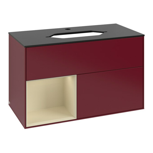 V&B Waschtischunterschrank Abdeckplatte bla m Finion 100x60,3cm, Reg li si Gr m Lac, Peo Matt