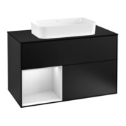 V&B Waschtischunterschrank Abdeckplatte bla m Finion 100x60,3cm, Reg li wh. m Lac, bla m Lac