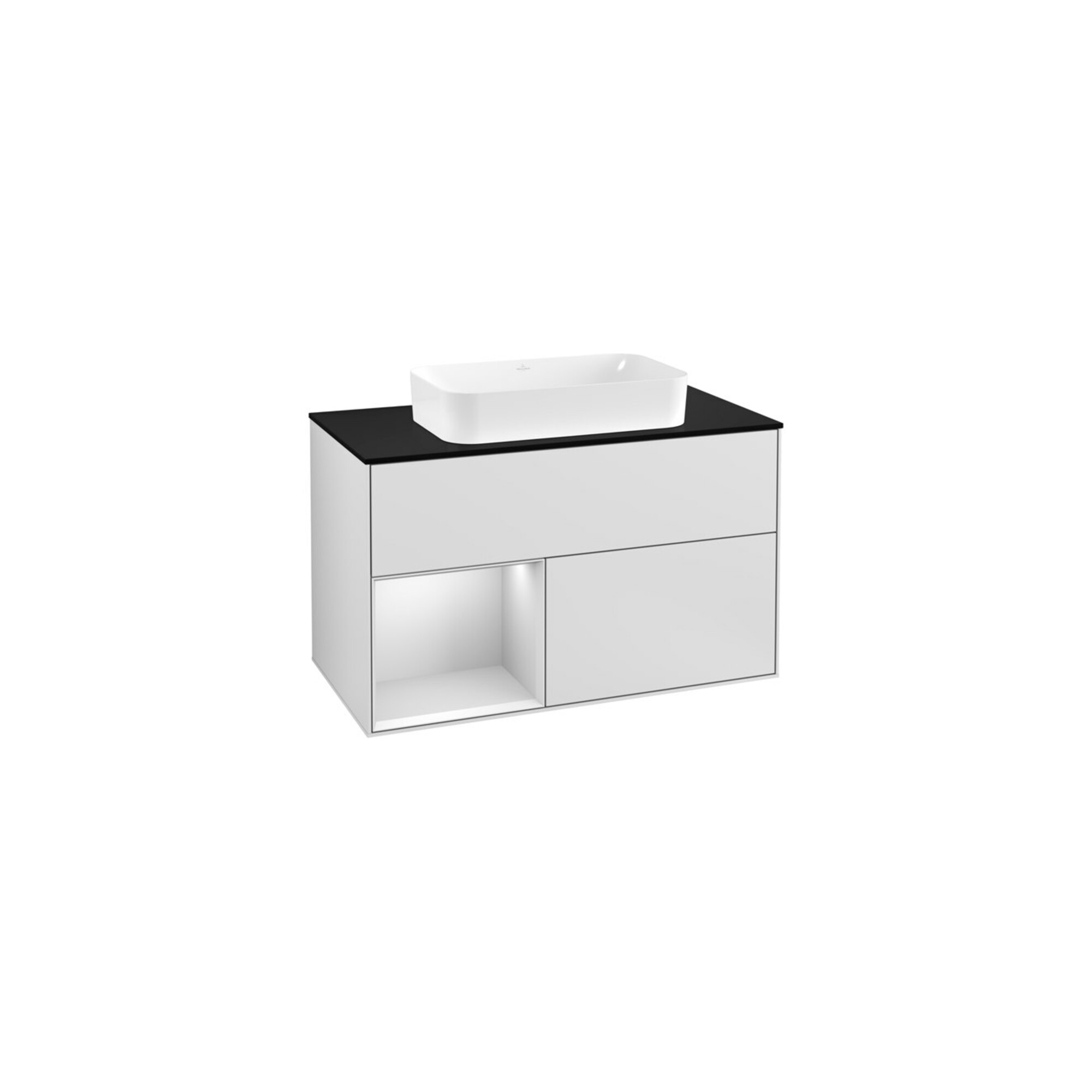 V&B Waschtischunterschrank Abdeckplatte bla m Finion 100x60,3cm, Reg li wh. m Lac, wh. m Lac ; Villeroy & Boch