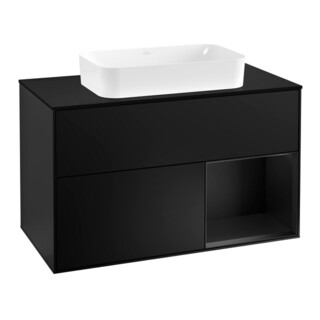 V&B Waschtischunterschrank Abdeckplatte bla m Finion 100x60,3cm, Reg re bla m Lac, bla m Lac
