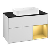 V&B Waschtischunterschrank Abdeckplatte bla m Finion 100x60,3cm, Reg re gol m, wh. m lacquer