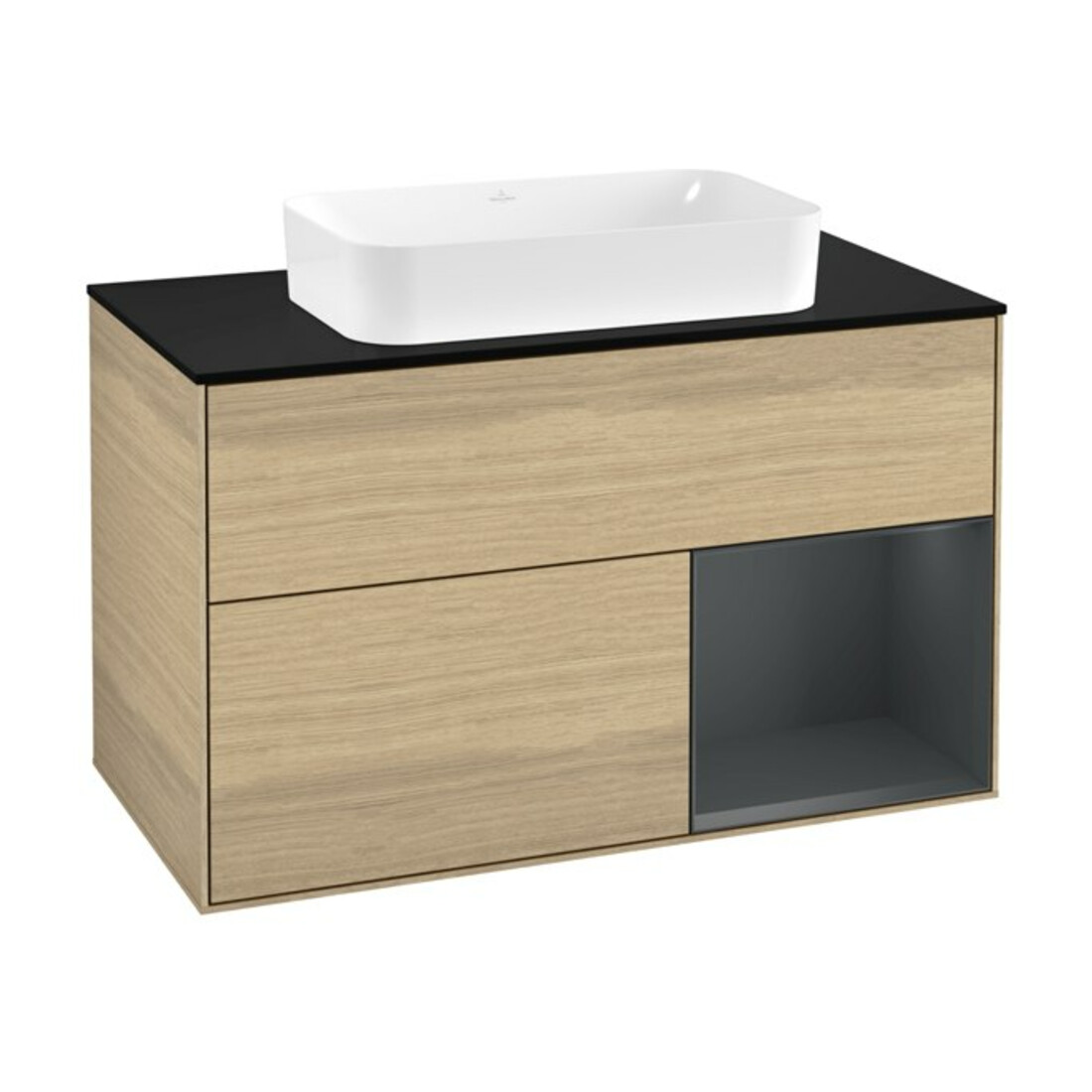 V&B Waschtischunterschrank Abdeckplatte bla m Finion 100x60,3cm, Reg re md bl. m Lac, Oa ven