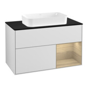 V&B Waschtischunterschrank Abdeckplatte bla m Finion 100x60,3cm, Reg re Oa ven, wh. m lacquer
