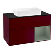 V&B Waschtischunterschrank Abdeckplatte bla m Finion 100x60,3cm, Reg re Oli. m Lac, Peo Matt
