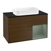 V&B Waschtischunterschrank Abdeckplatte bla m Finion 100x60,3cm, Reg re Oli. m Lac, wal ven