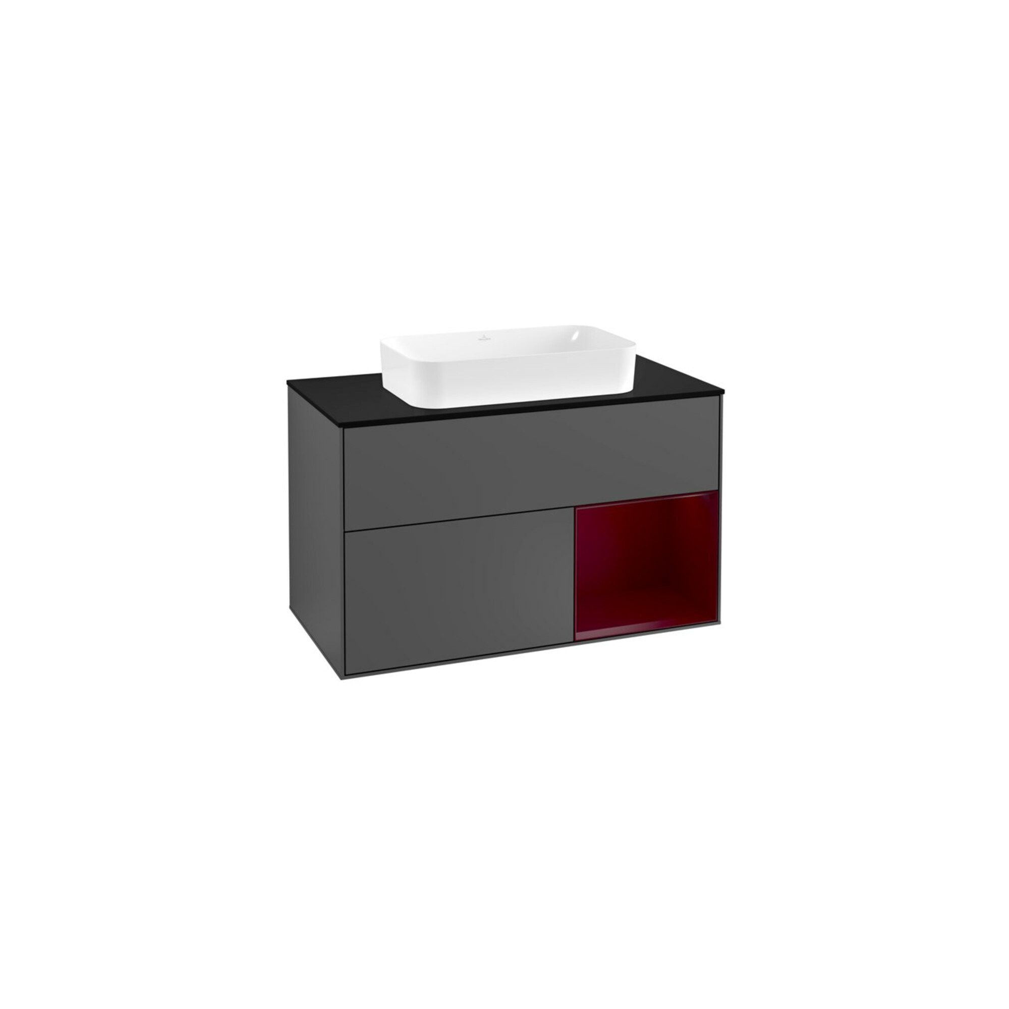 V&B Waschtischunterschrank Abdeckplatte bla m Finion 100x60,3cm, Reg re Peo, Anthracite matt ; Villeroy & Boch