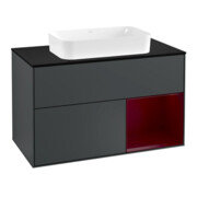 V&B Waschtischunterschrank Abdeckplatte bla m Finion 100x60,3cm, Reg re Peo, md bl. m Lacquer