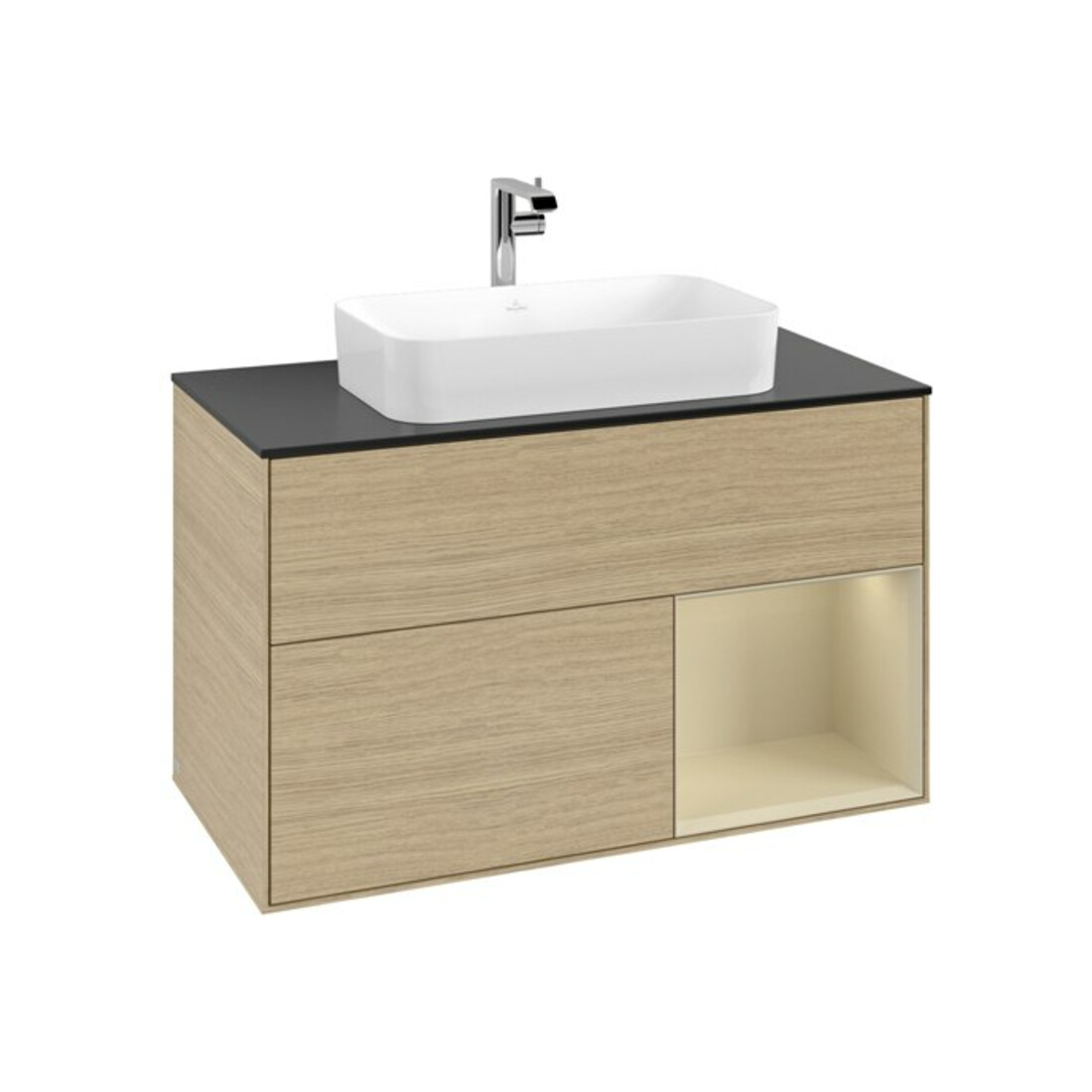 V&B Waschtischunterschrank Abdeckplatte bla m Finion 100x60,3cm, Reg re si Gr m Lac, Oa ven