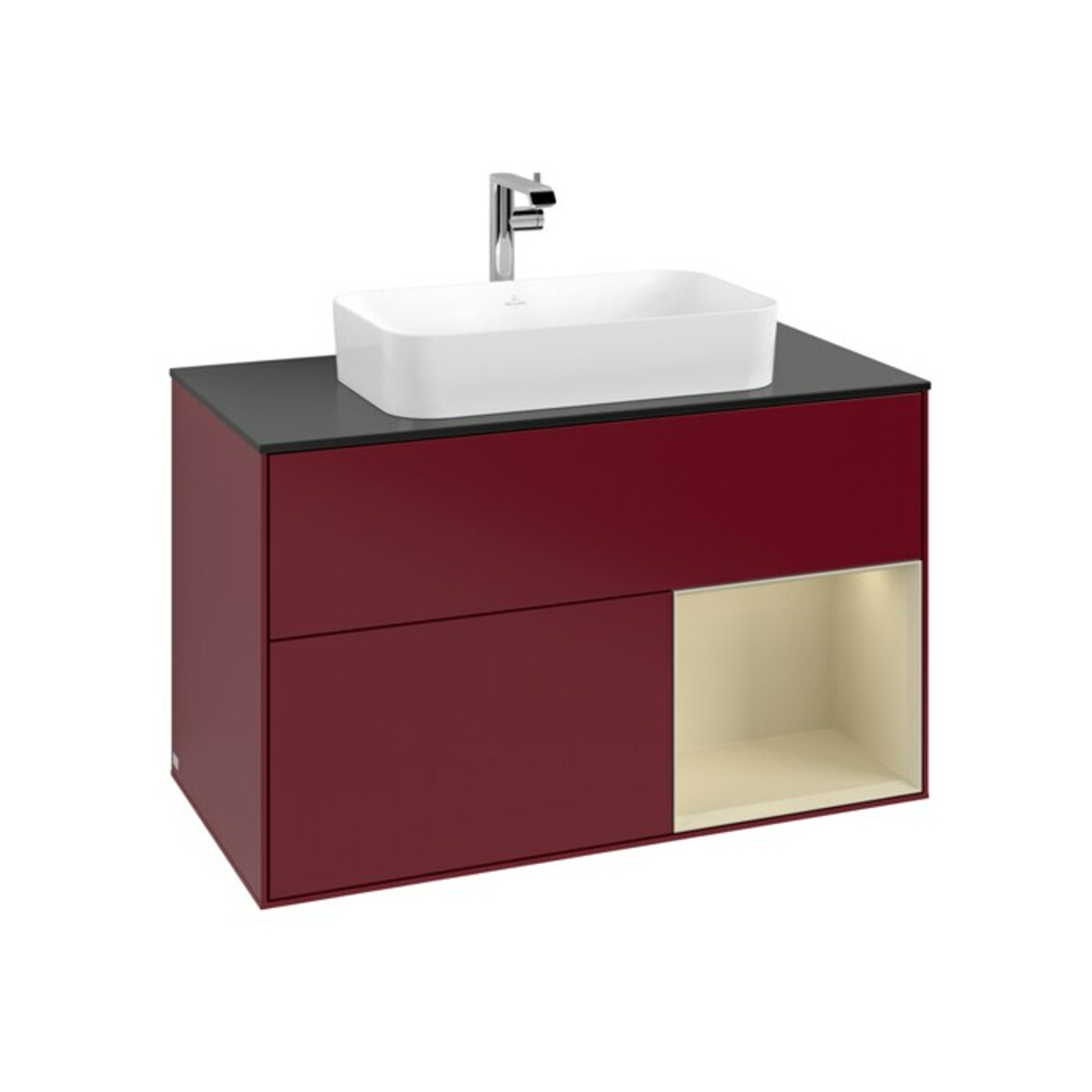 V&B Waschtischunterschrank Abdeckplatte bla m Finion 100x60,3cm, Reg re si Gr m Lac, Peo Matt