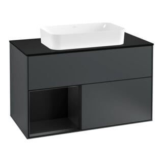 V&B Waschtischunterschrank Abdeckplatte bla m Finion 100x60,3cm, Rg l bla m Lac, md bl. m Lac