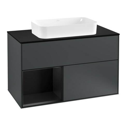 V&B Waschtischunterschrank Abdeckplatte bla m Finion 100x60,3cm, Rg l bla m Lac, md bl. m Lac
