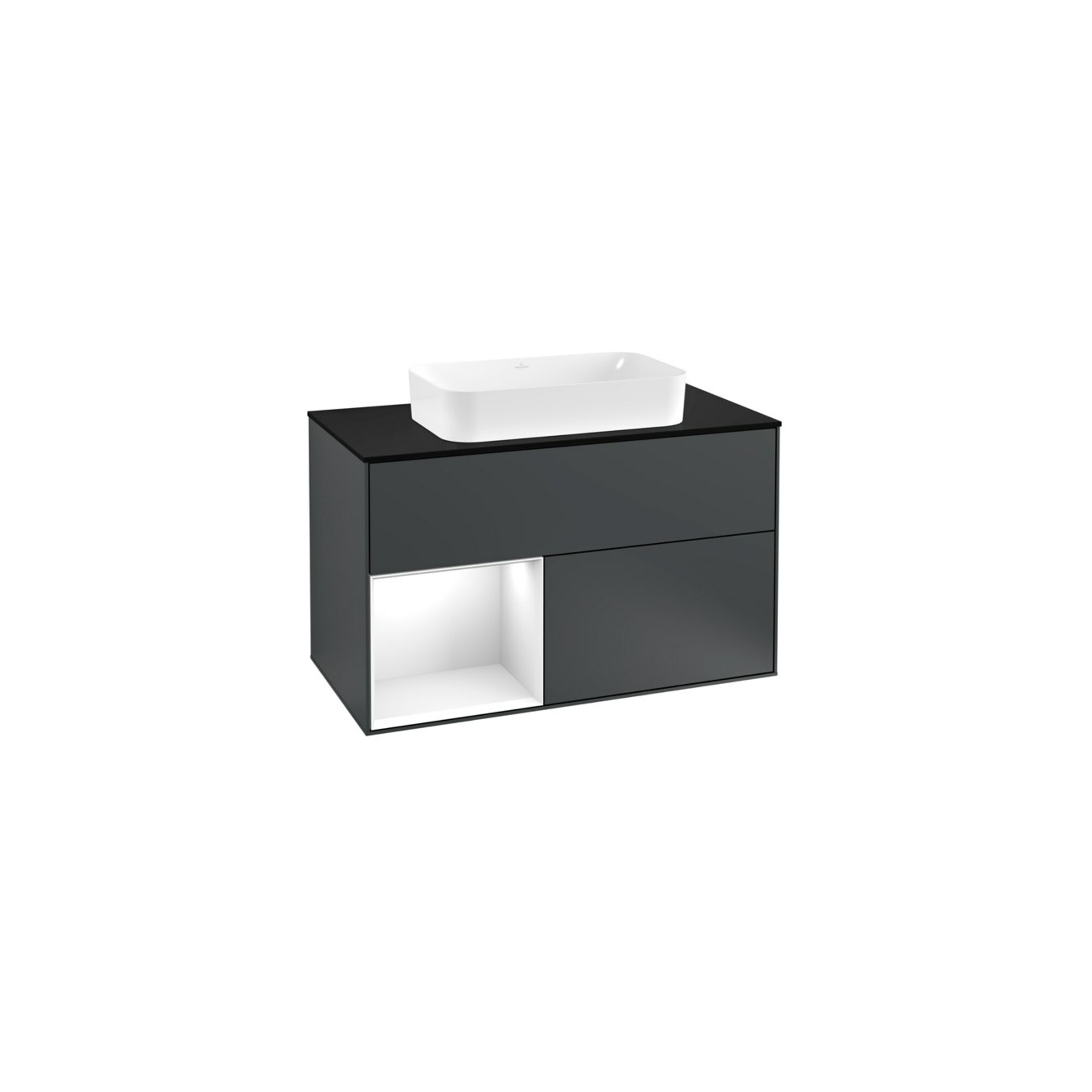 V&B Waschtischunterschrank Abdeckplatte bla m Finion 100x60,3cm, Rg l g wh. Lac, md bl. m Lac ; Villeroy & Boch