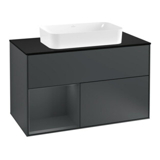 V&B Waschtischunterschrank Abdeckplatte bla m Finion 100x60,3cm, Rg l md b m La, md bl. m Lac