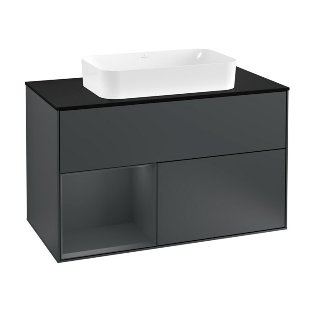 V&B Waschtischunterschrank Abdeckplatte bla m Finion 100x60,3cm, Rg l md b m La, md bl. m Lac