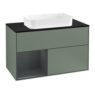 V&B Waschtischunterschrank Abdeckplatte bla m Finion 100x60,3cm, Rg l md b m Lac, Oli. m Lac