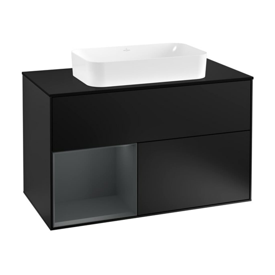 V&B Waschtischunterschrank Abdeckplatte bla m Finion 100x60,3cm, Rg l md bl. m Lac, bla m Lac