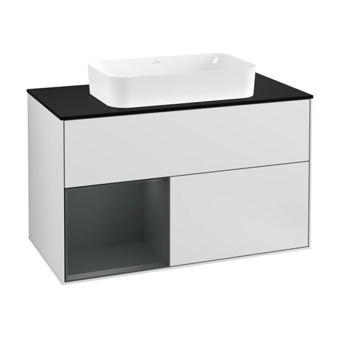 V&B Waschtischunterschrank Abdeckplatte bla m Finion 100x60,3cm, Rg l md bl. m Lac, wh. m Lac
