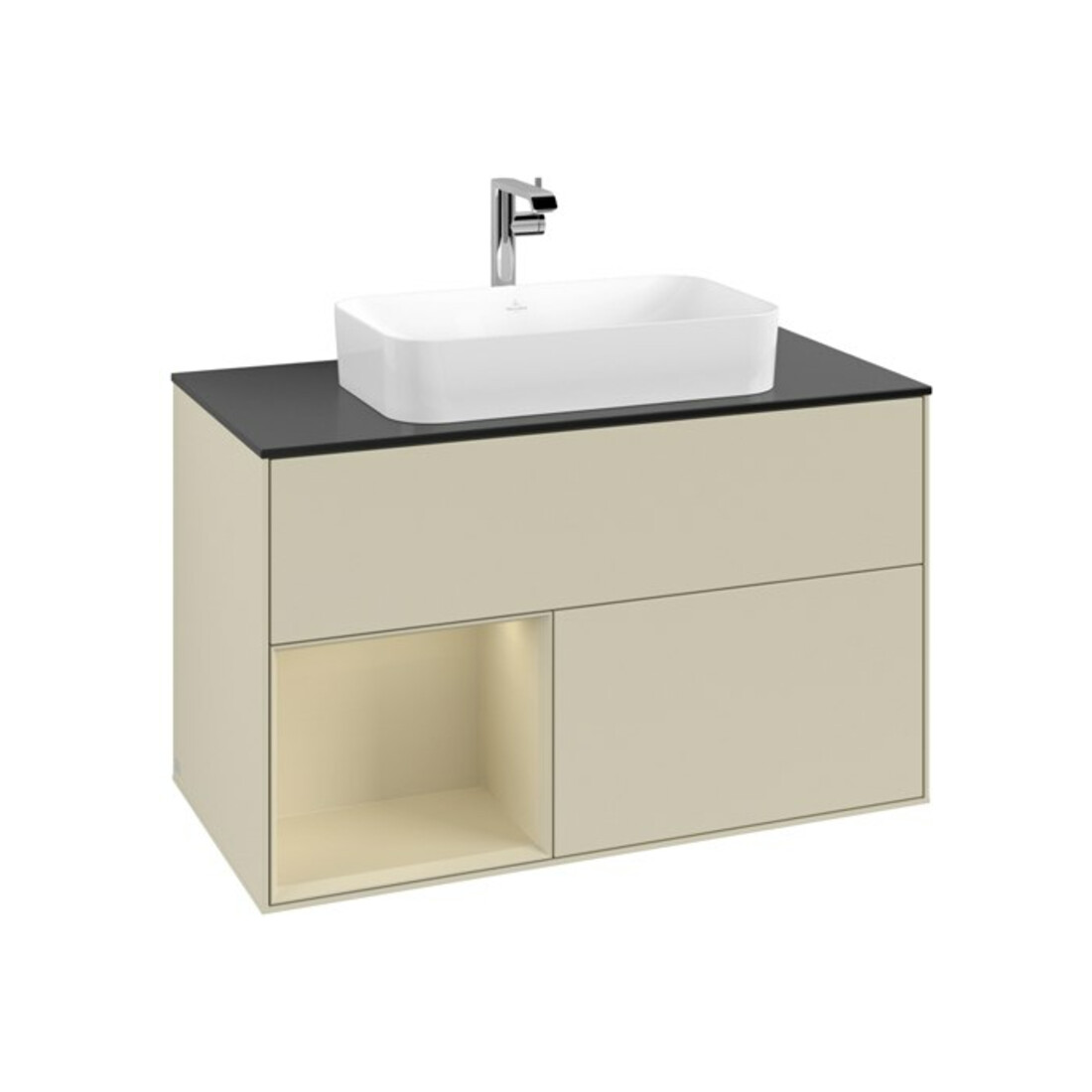 V&B Waschtischunterschrank Abdeckplatte bla m Finion 100x60,3cm, Rg l si G m Lac, si Gr m Lac