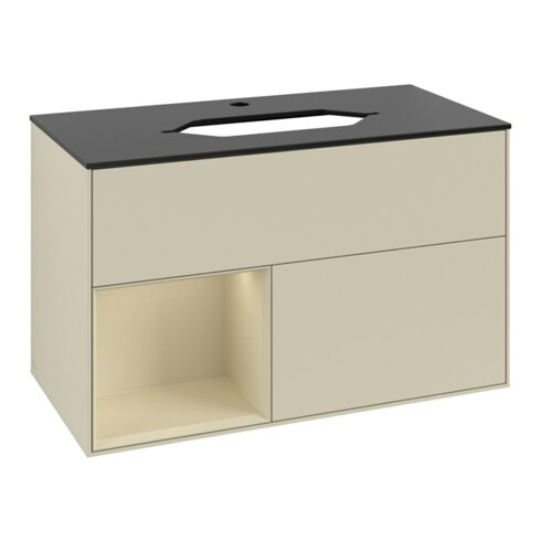 V&B Waschtischunterschrank Abdeckplatte bla m Finion 100x60,3cm, Rg l si G m Lac, si Gr m Lac