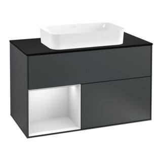V&B Waschtischunterschrank Abdeckplatte bla m Finion 100x60,3cm, Rg l wh. m Lac, md bl. m Lac
