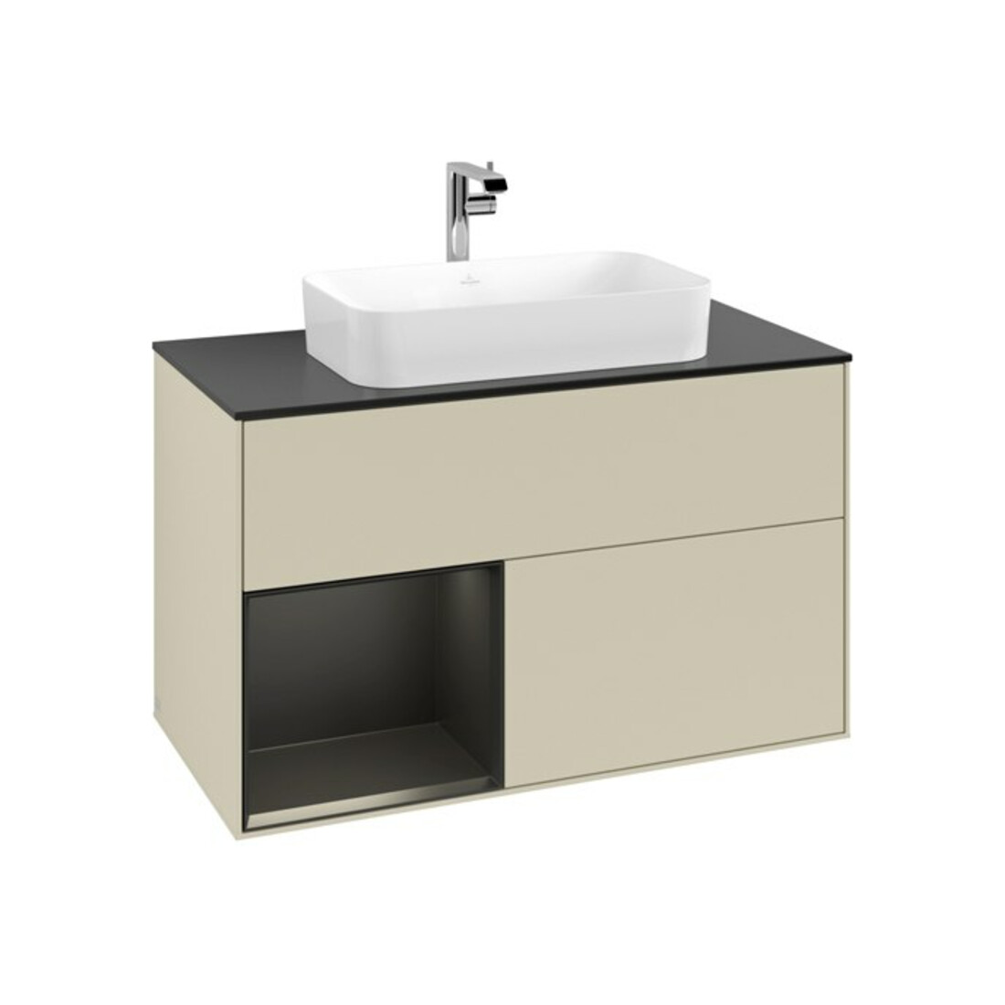 V&B Waschtischunterschrank Abdeckplatte bla m Finion 100x60,3cm, Rg li bla m Lac, si Gr m Lac