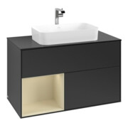 V&B Waschtischunterschrank Abdeckplatte bla m Finion 100x60,3cm, Rg li si Gr m Lac, bla m Lac